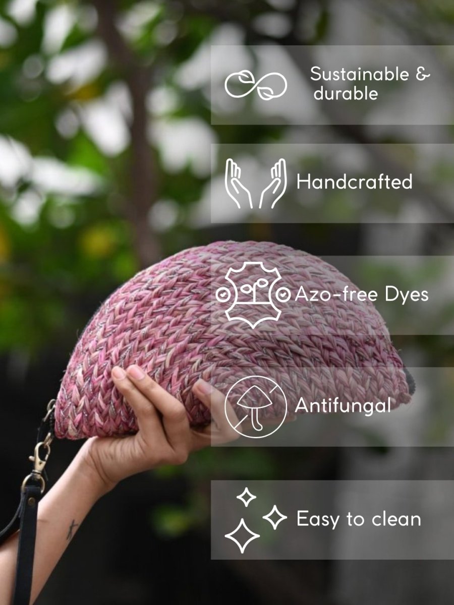 Handmade Moon Clutch - Pink - Kadam Haat