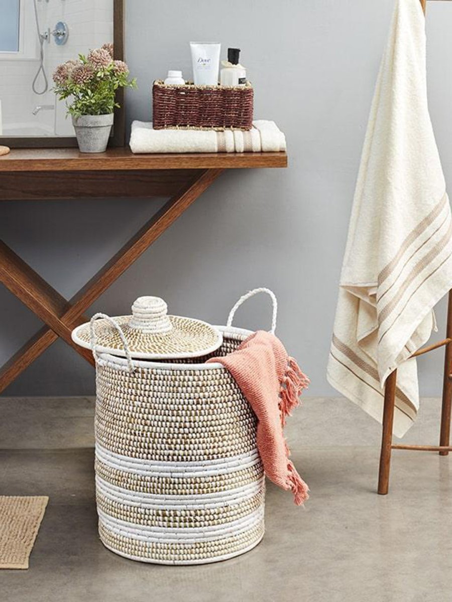 Handmade Moonj Grass Laundry Basket - Kadam Haat