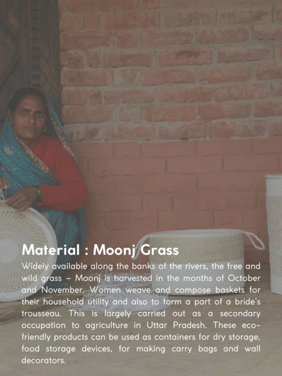 Handmade Moonj & Sabai Tableware Set - Kadam Haat