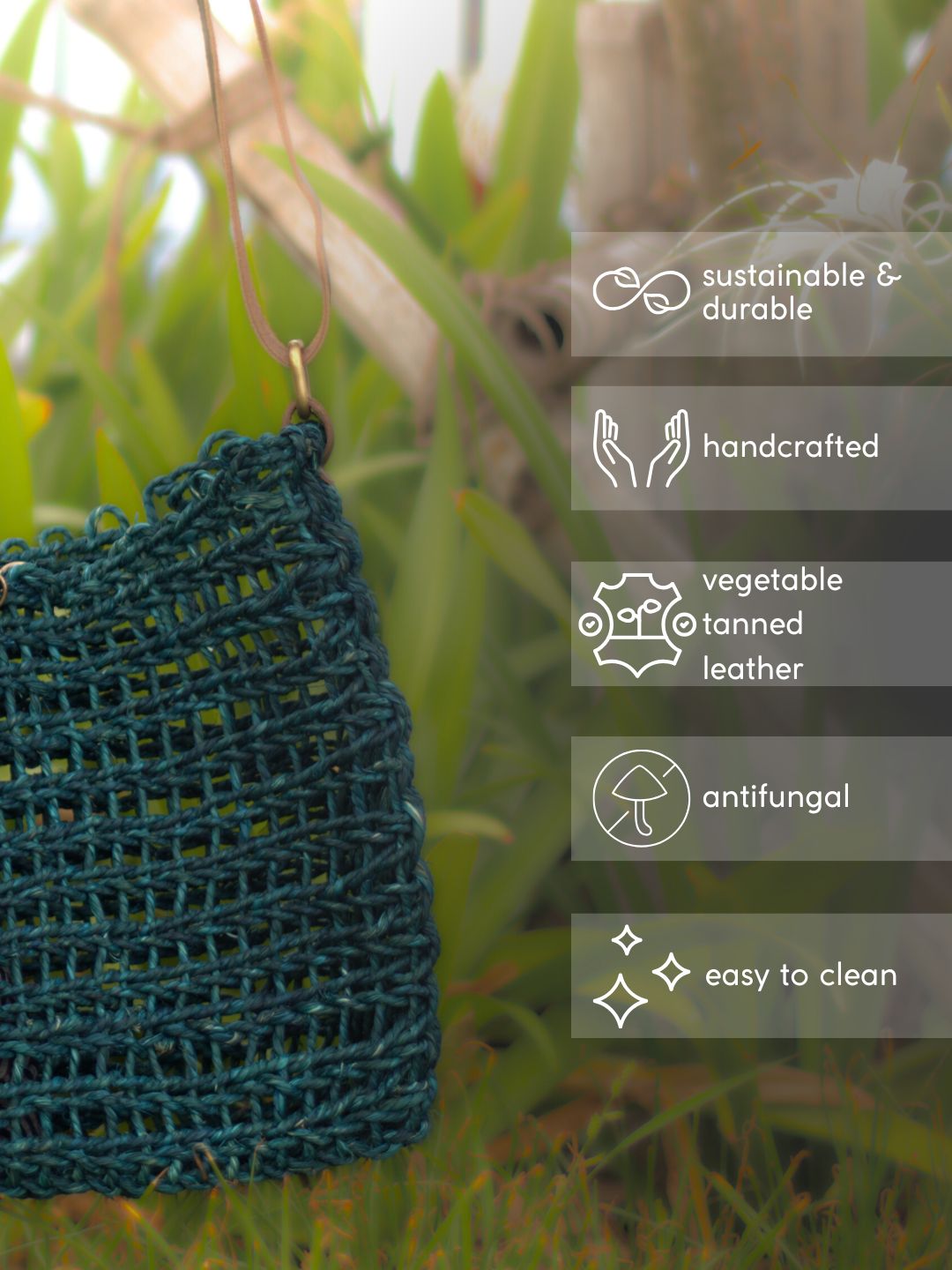 Handmade Sabai Flexi Carry bag - Indigo - Kadam Haat