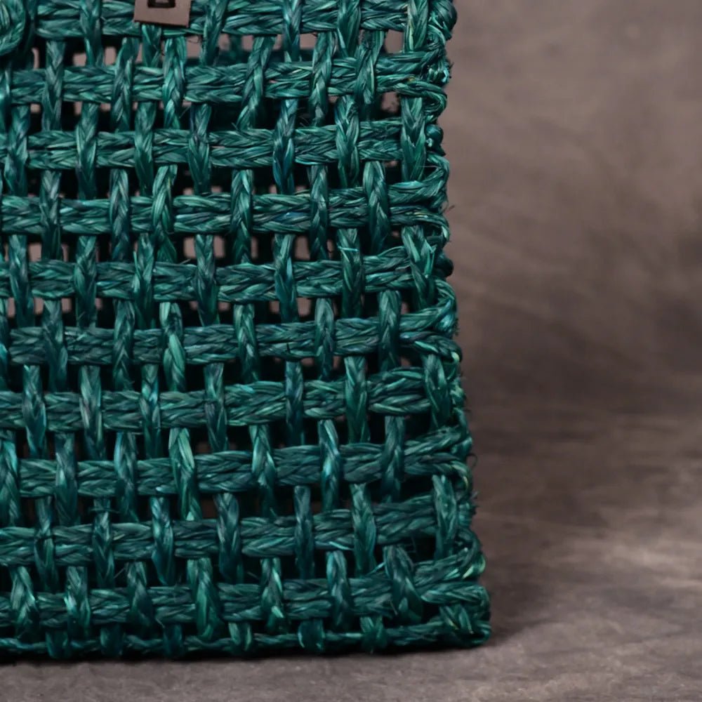 Handmade Sabai Grass Large Mesh Bag - Indigo - Kadam Haat