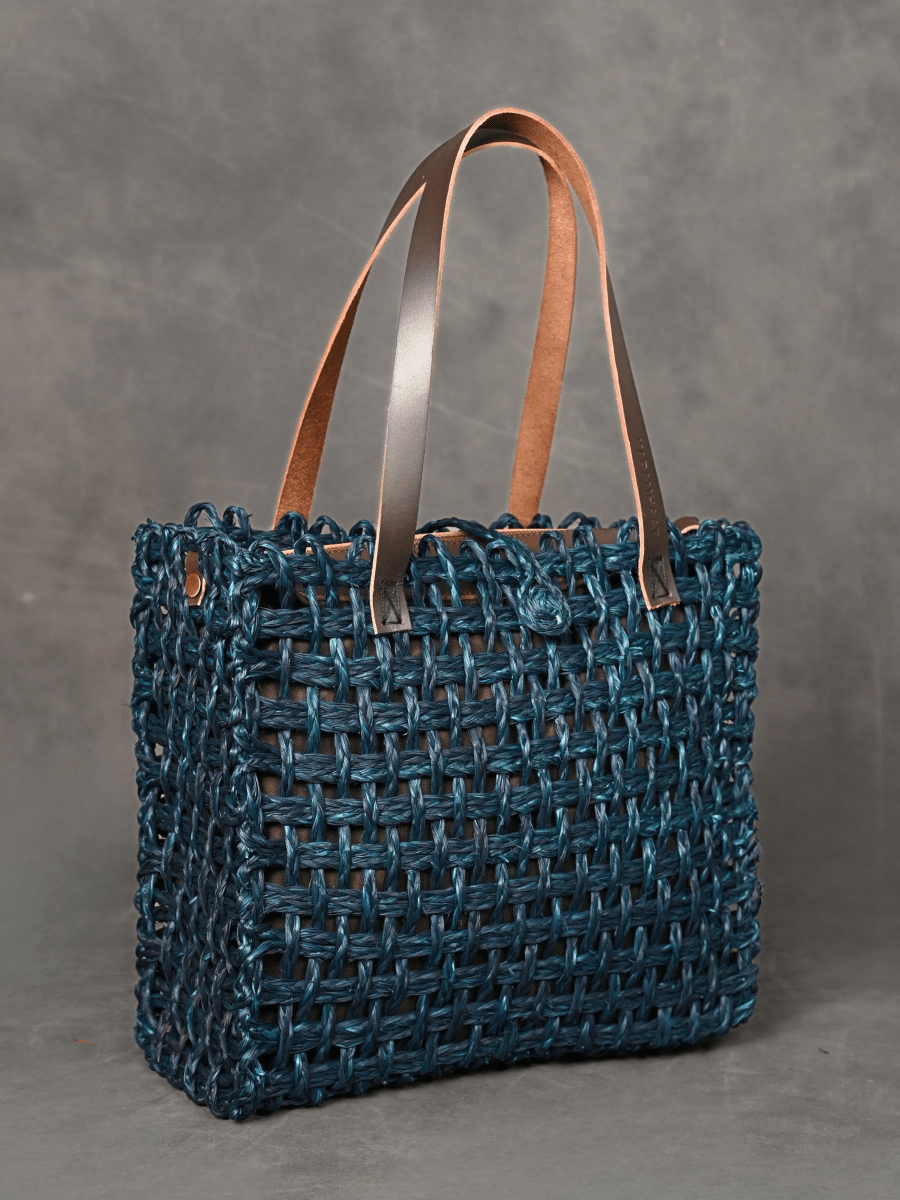 Handmade Sabai Grass Large Mesh Tote Bag - Neer - Kadam Haat