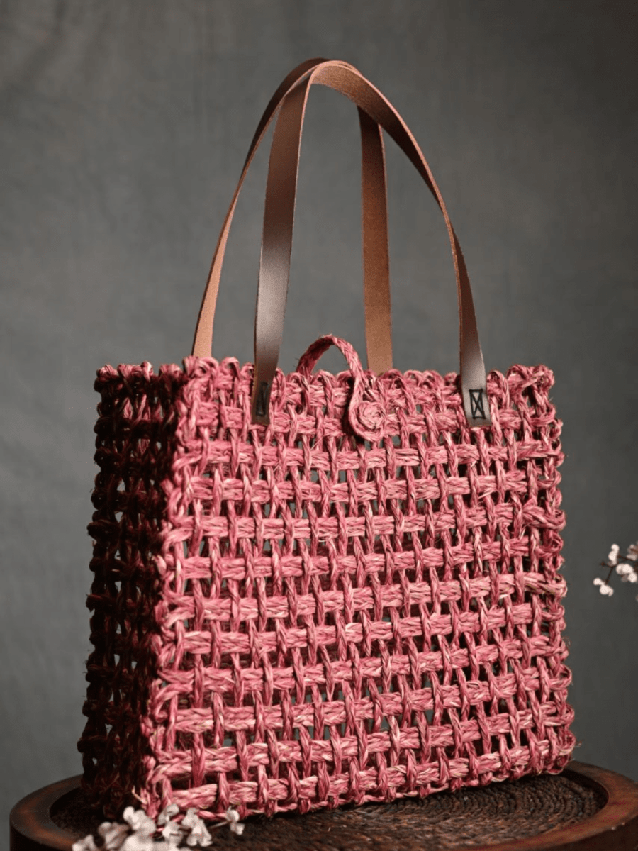 Handmade Sabai Grass Mesh Bag - Kadam Haat