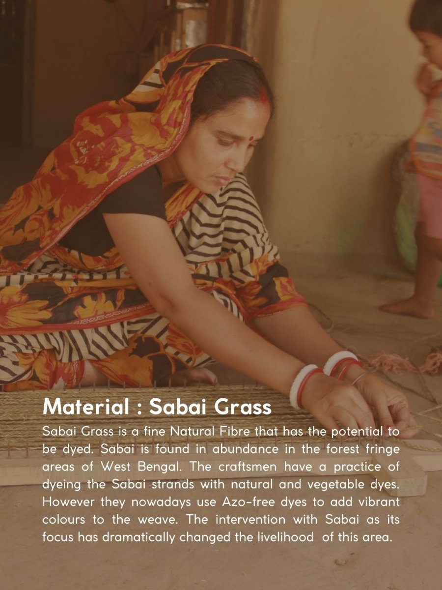 Handmade Sabai Grass Mesh Bag - Natural - Kadam Haat