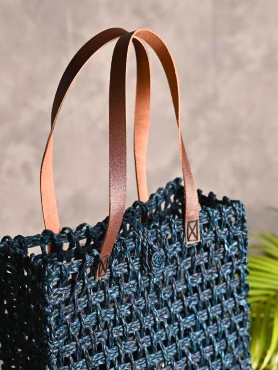 Handmade Sabai Grass Mesh Bag - Neer - Kadam Haat