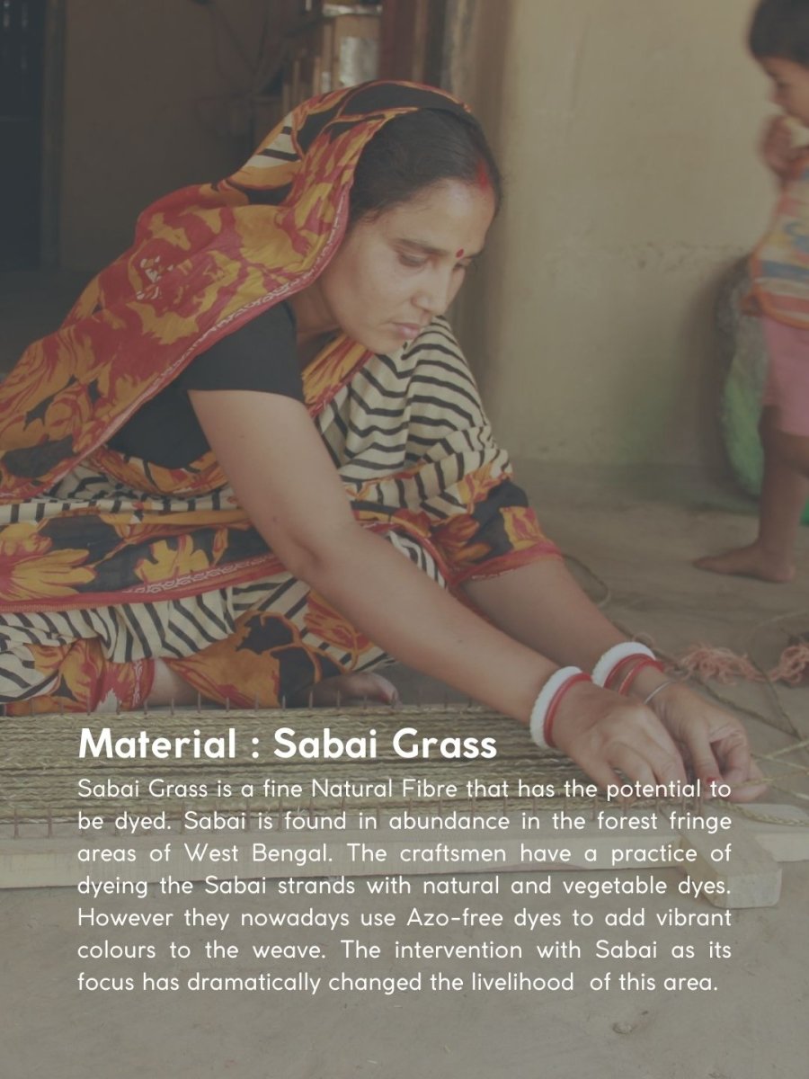 Handmade Sabai Grass Mesh Bag - Neer - Kadam Haat