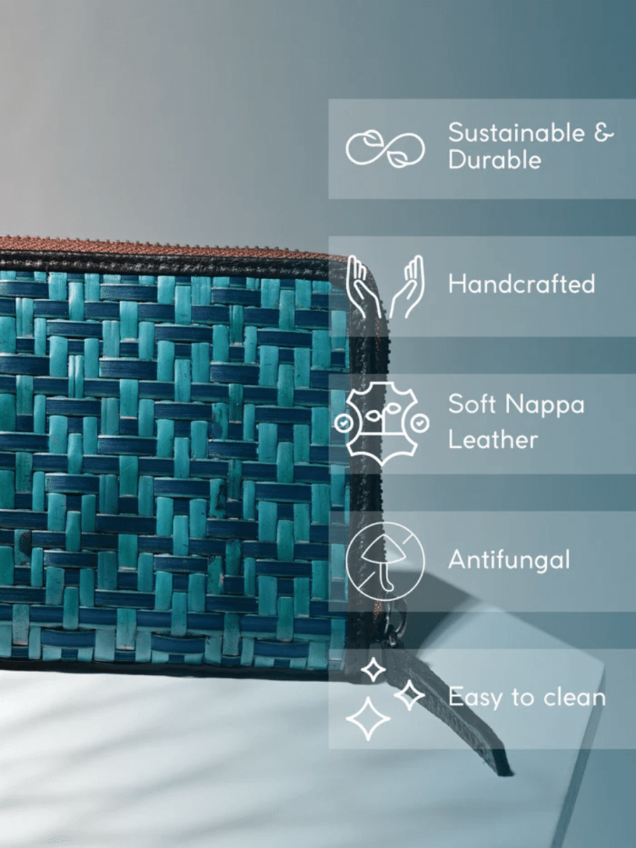 Handmade Sabai Grass Mesh Bag + Sitalpatti wallet - Kadam Haat