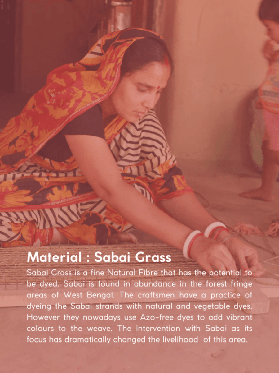 Handmade Sabai Grass Mesh Bag + Sitalpatti wallet - Kadam Haat