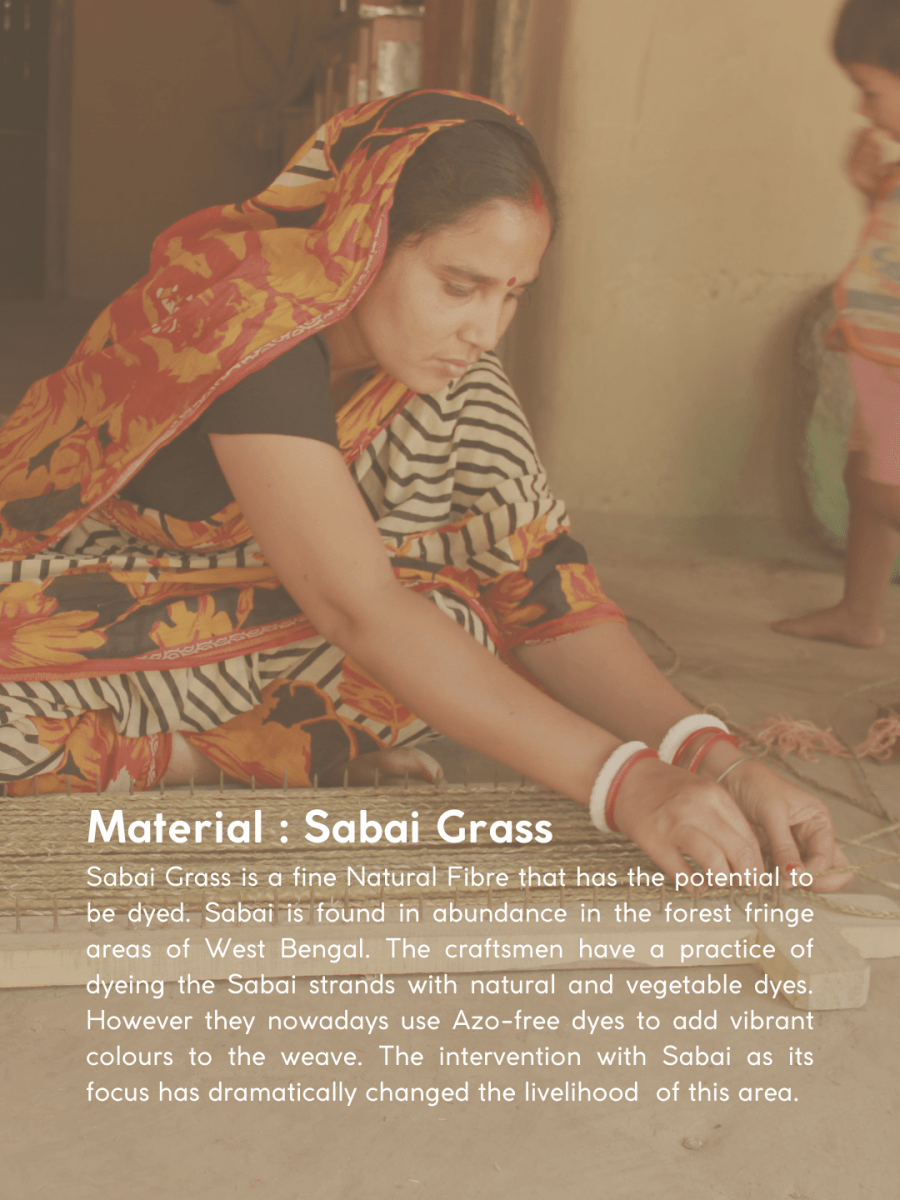 Handmade Sabai Grass Mini Zari Mesh Bag - Natural Gold - Kadam Haat