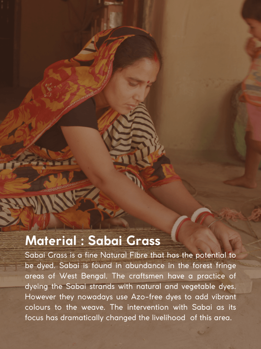 Handmade Sabai Grass Roti Box - Brown - Kadam Haat