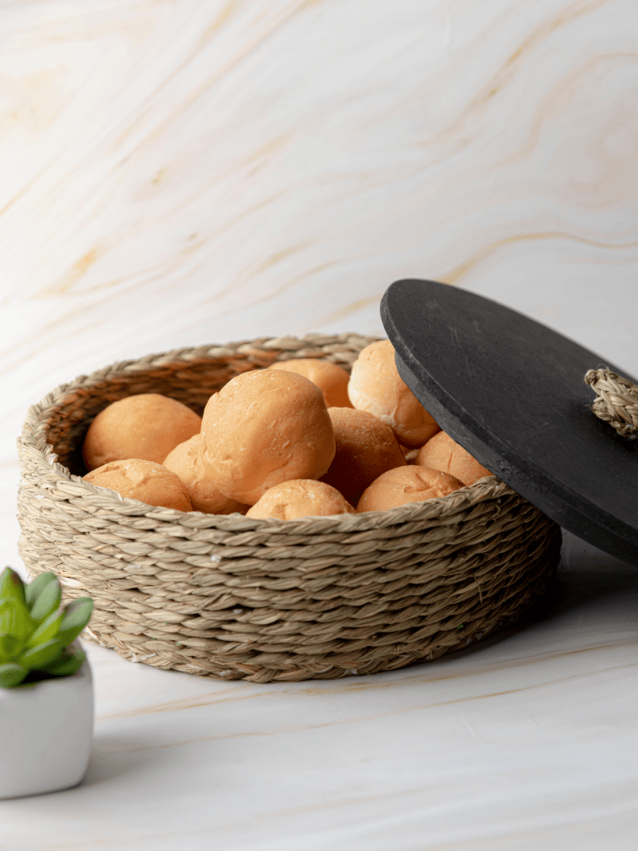 Handmade Sabai Grass Roti Box - Natural - Kadam Haat
