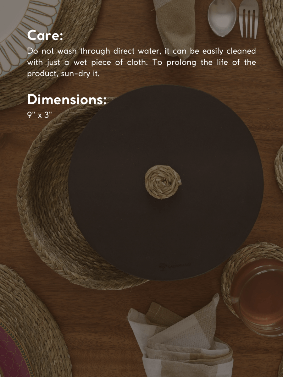 Handmade Sabai Grass Roti Box - Natural - Kadam Haat