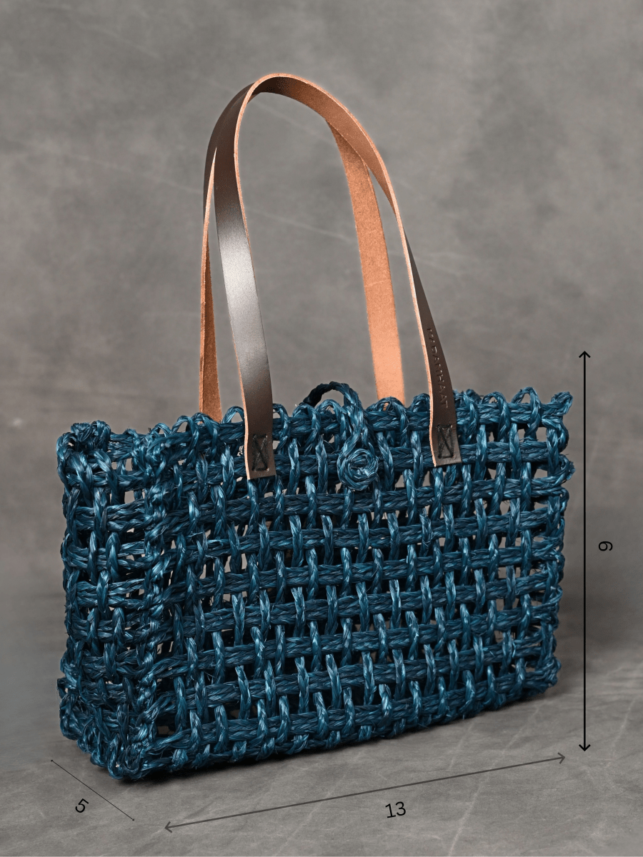 Handmade Sabai Grass Small Mesh Bag - Neer - Kadam Haat