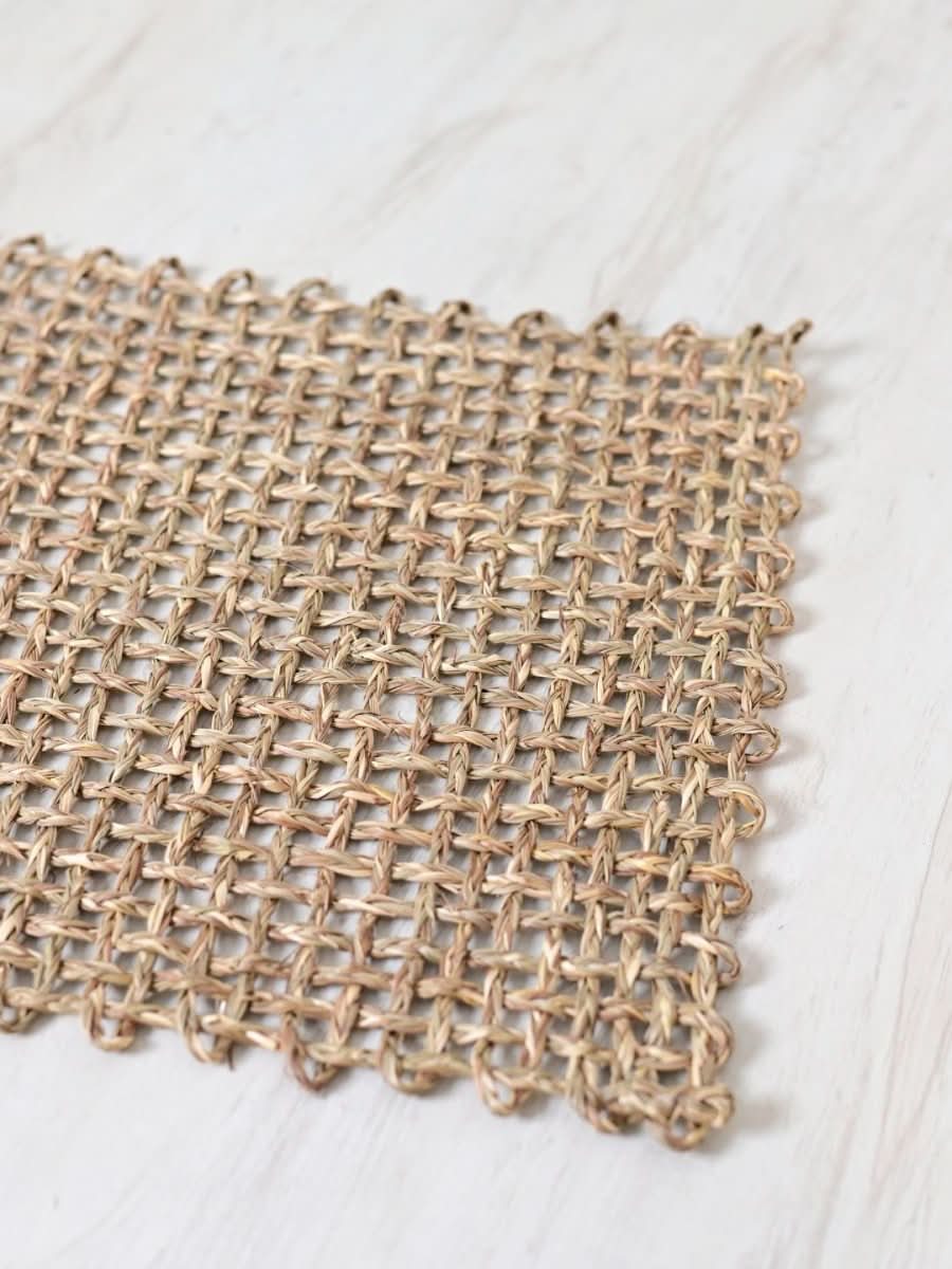 Handmade Sabai Grass Table Mat - Rectangular Set of 6, Natural - Kadam Haat