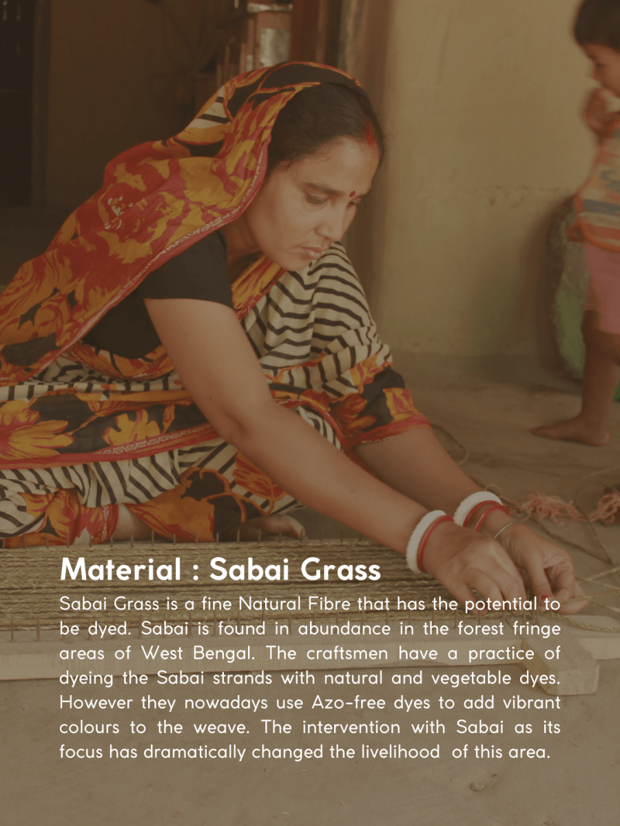 Handmade Sabai Grass Towel Basket - Combo/Black - Kadam Haat