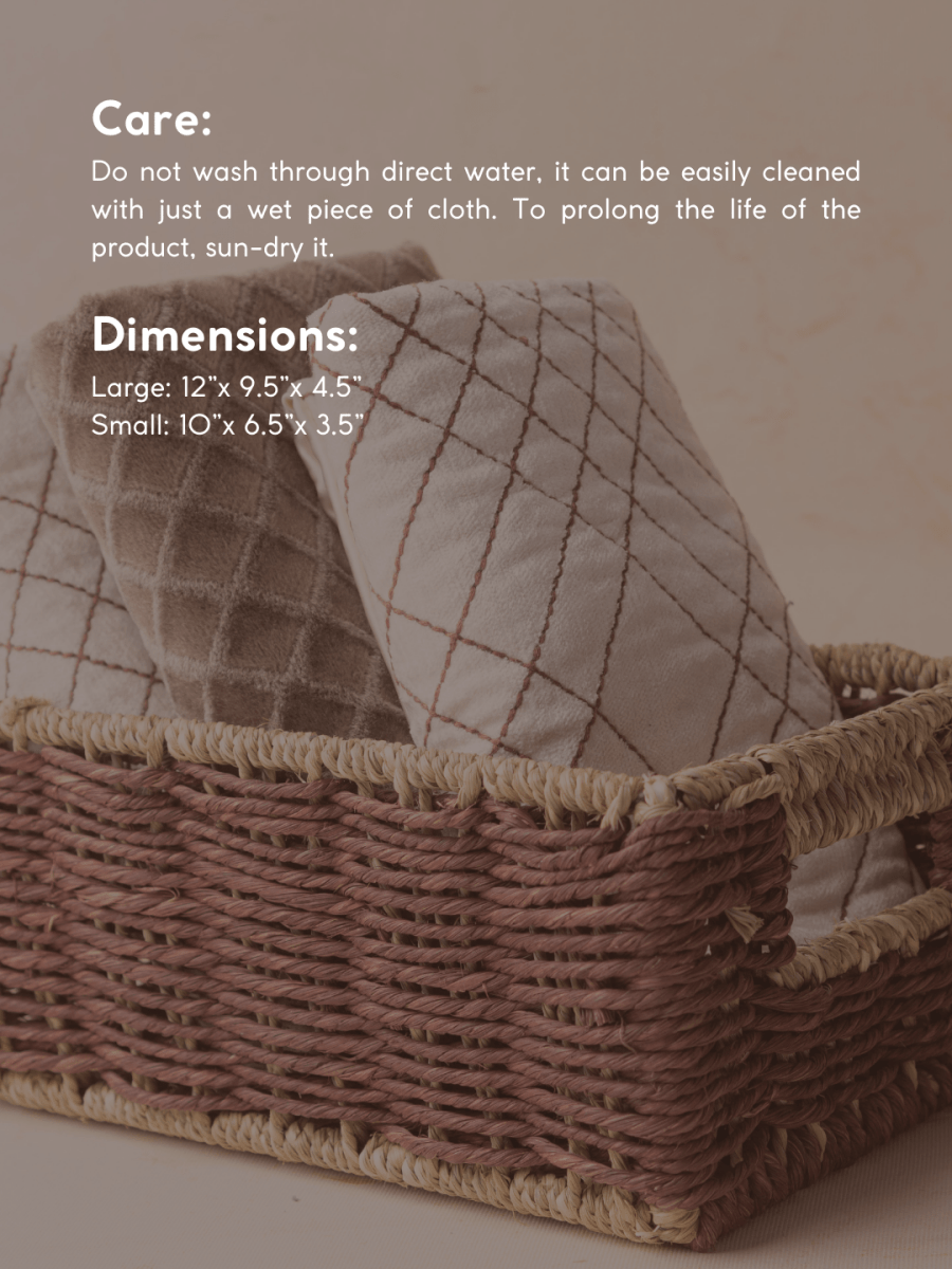 Handmade Sabai Grass Towel Basket - Large/Brown - Kadam Haat