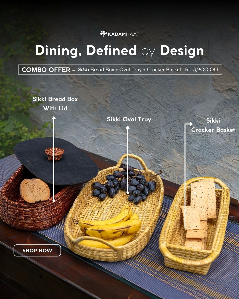 Handmade Sikki Grass Dining Combo - Kadam Haat