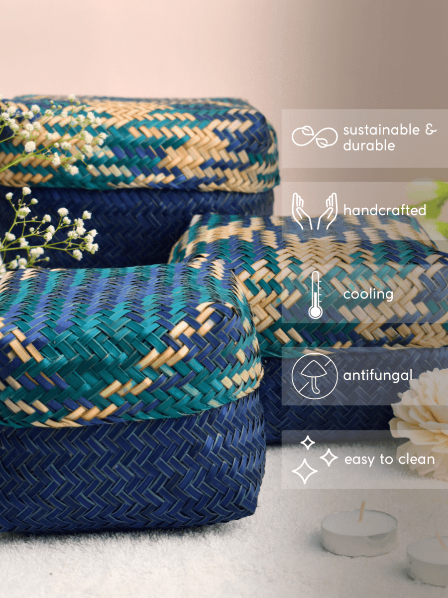 Handmade Sitalpati Gift Box - Set of 3 (Small+Medium+Large) - Kadam Haat