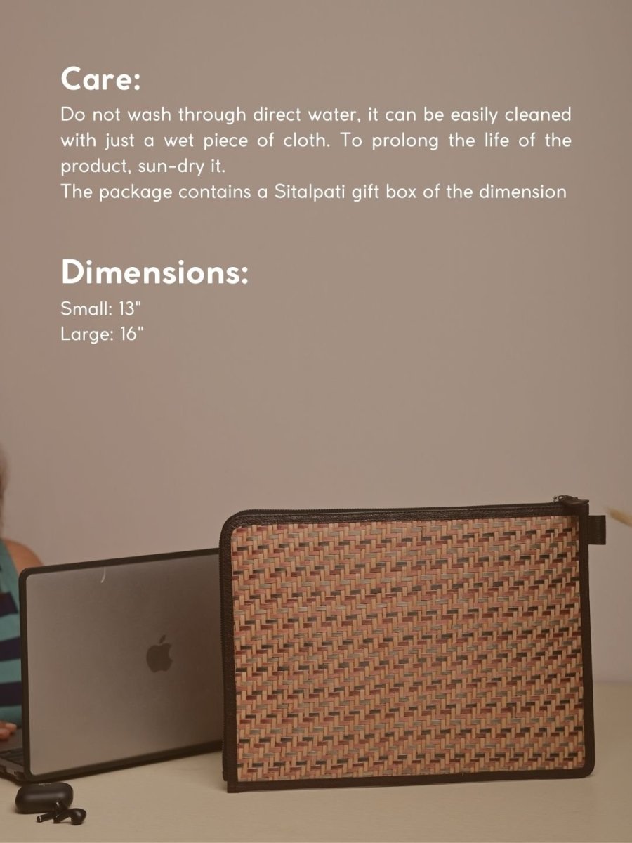 Handmade Sitalpati Laptop sleeve - Earth - Kadam Haat