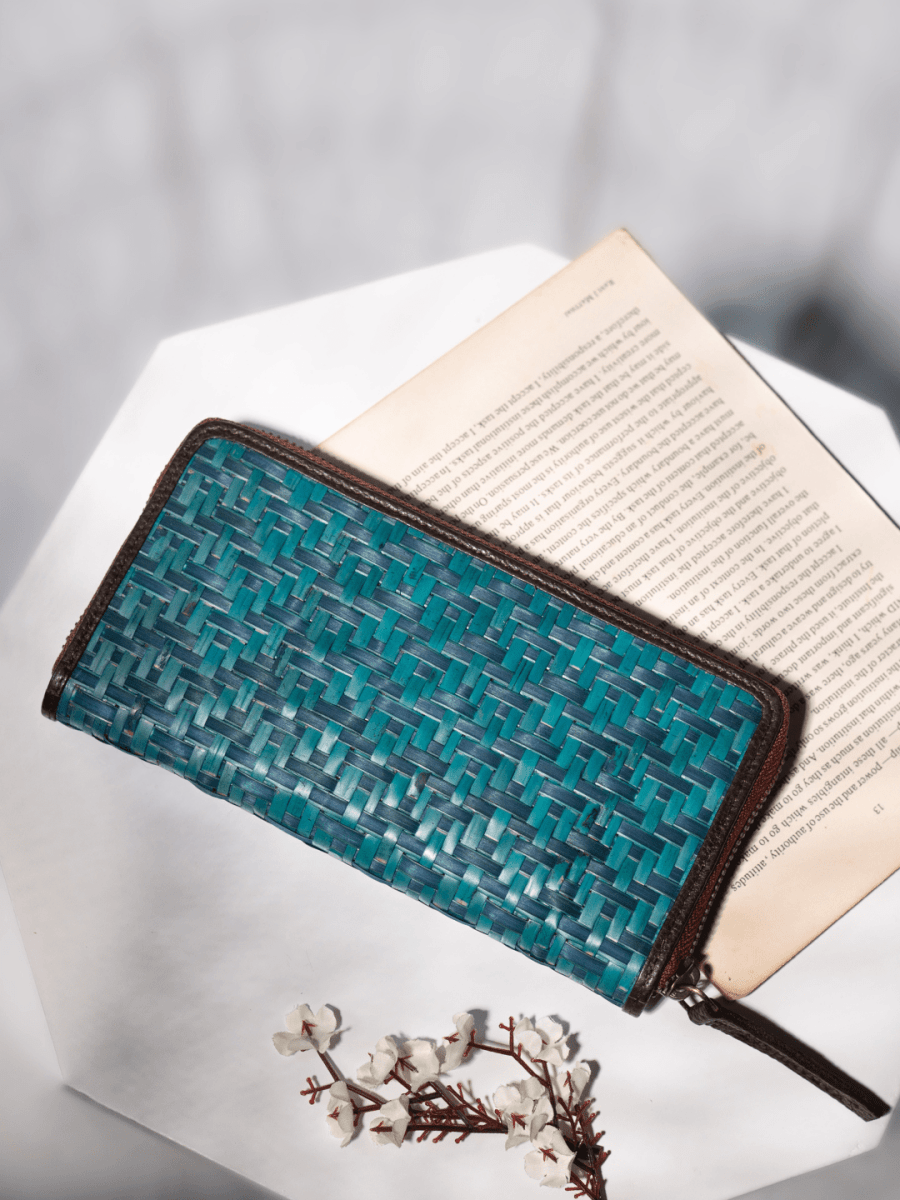Handmade Sitalpati Wallet - Indigo - Kadam Haat