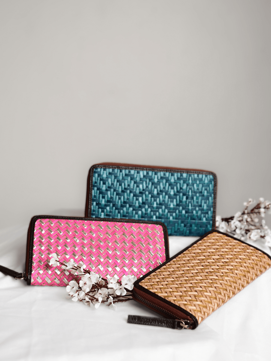 Handmade Sitalpati Zari Wallet Pack of 3 - Kadam Haat