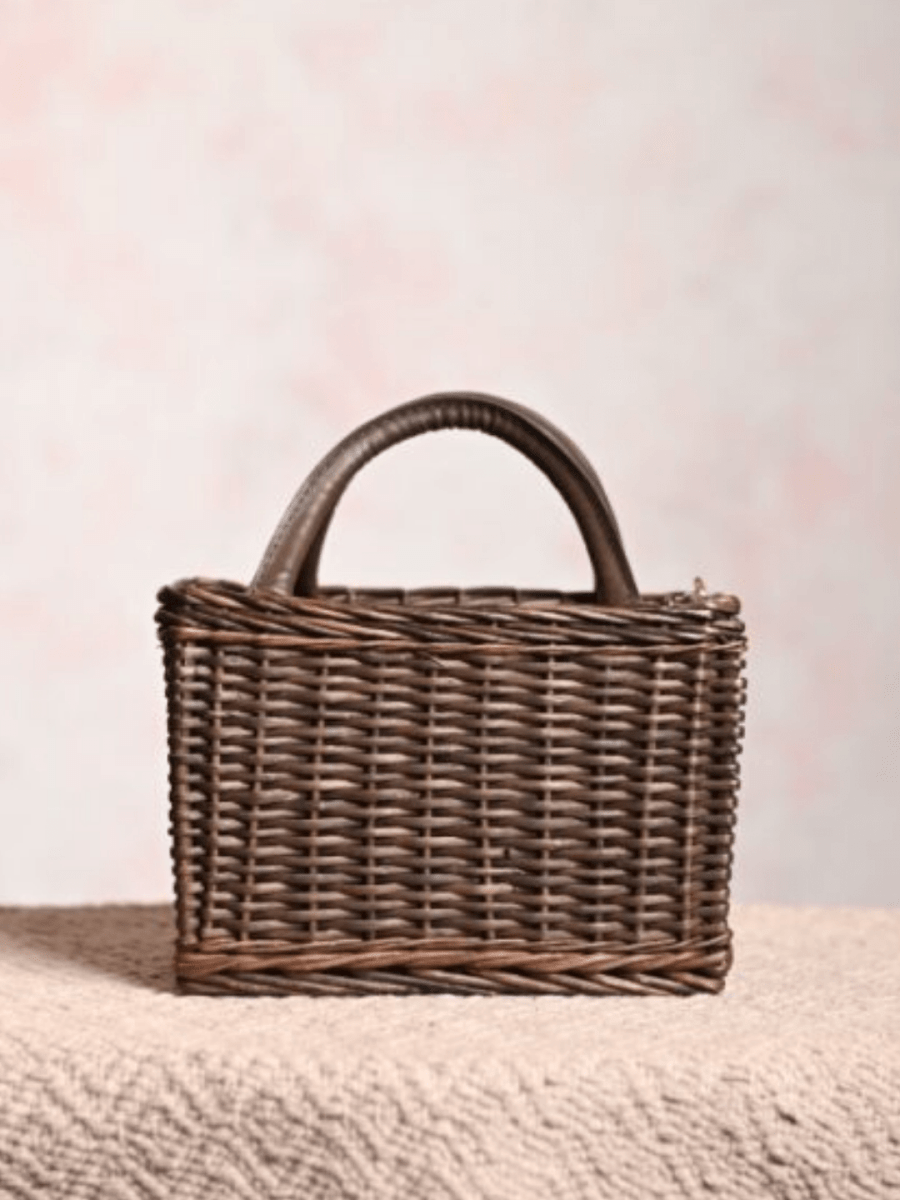 Handmade Wicker City Bag - Black - Kadam Haat