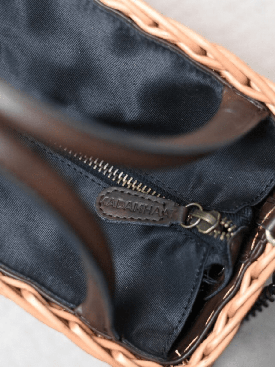 Handmade Wicker City Bag - Brown - Kadam Haat