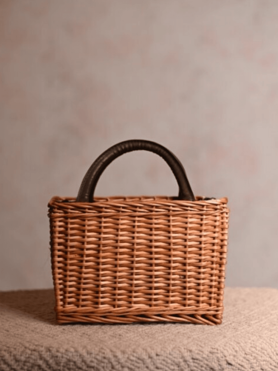 Handmade Wicker City Bag - Brown - Kadam Haat
