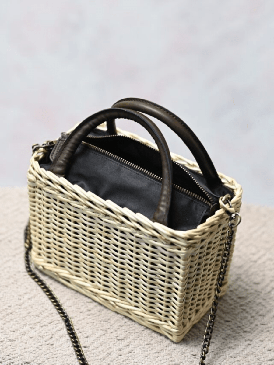 Handmade Wicker City Bag - Natural - Kadam Haat
