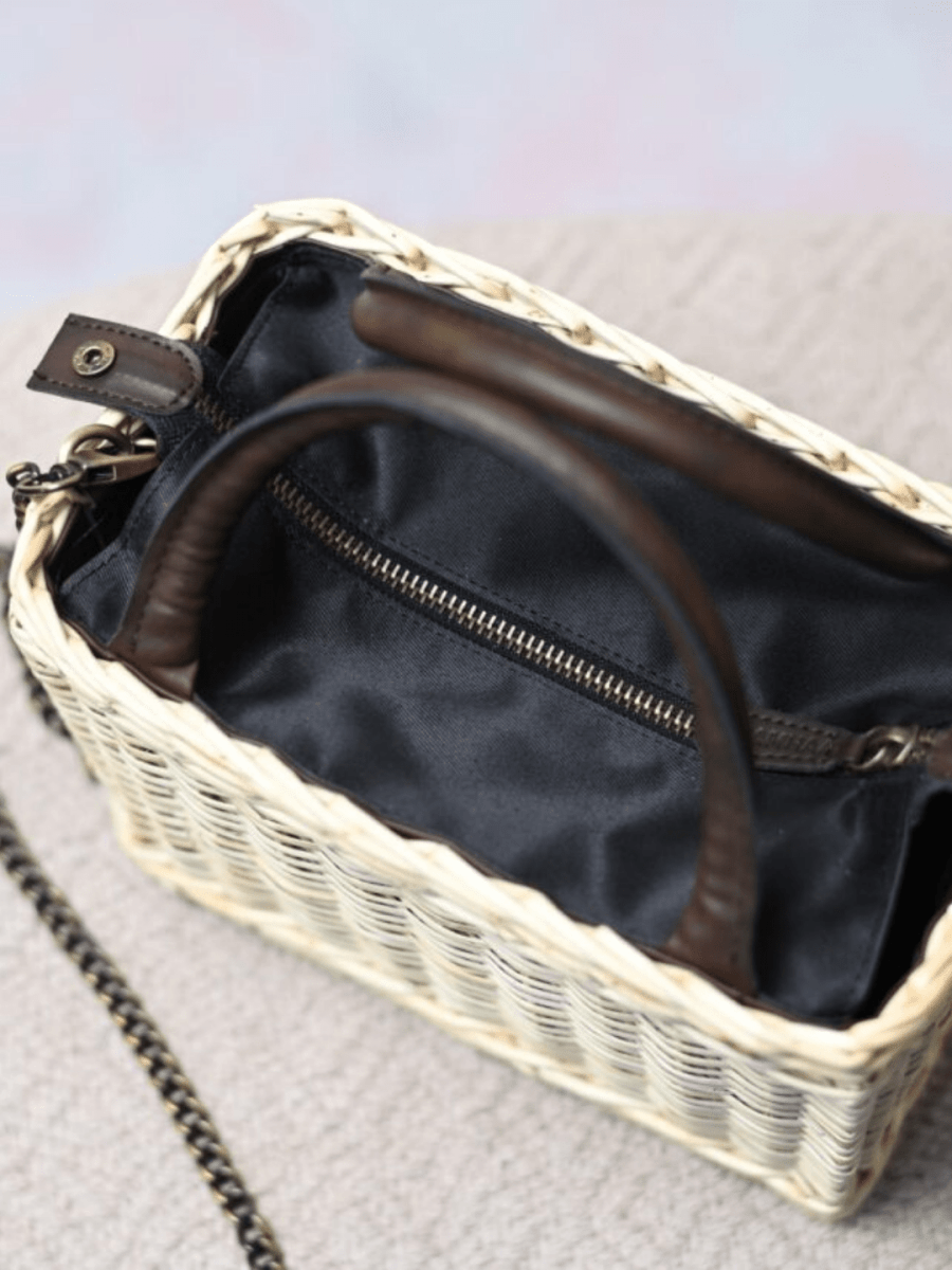 Handmade Wicker City Bag - Natural - Kadam Haat