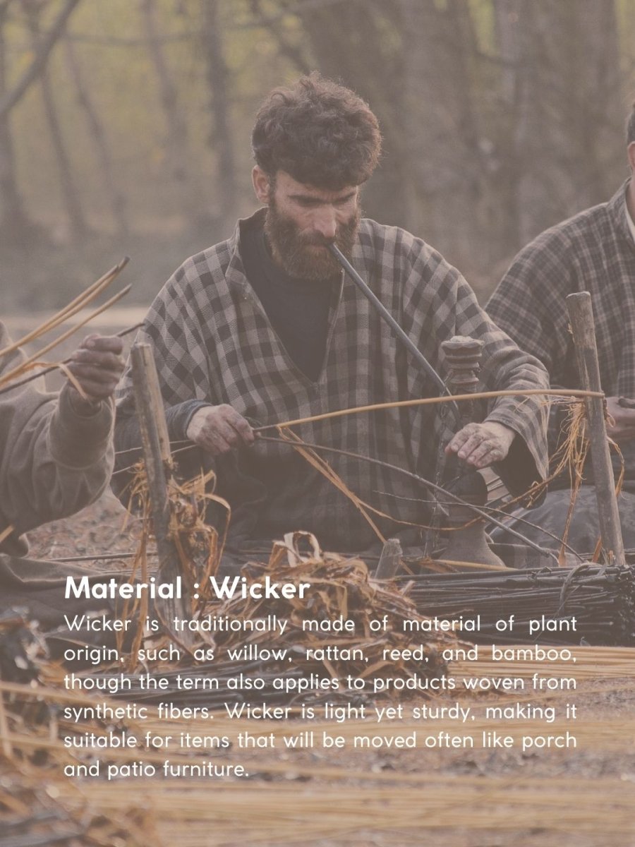 Handmade Wicker Planter - Green - Kadam Haat