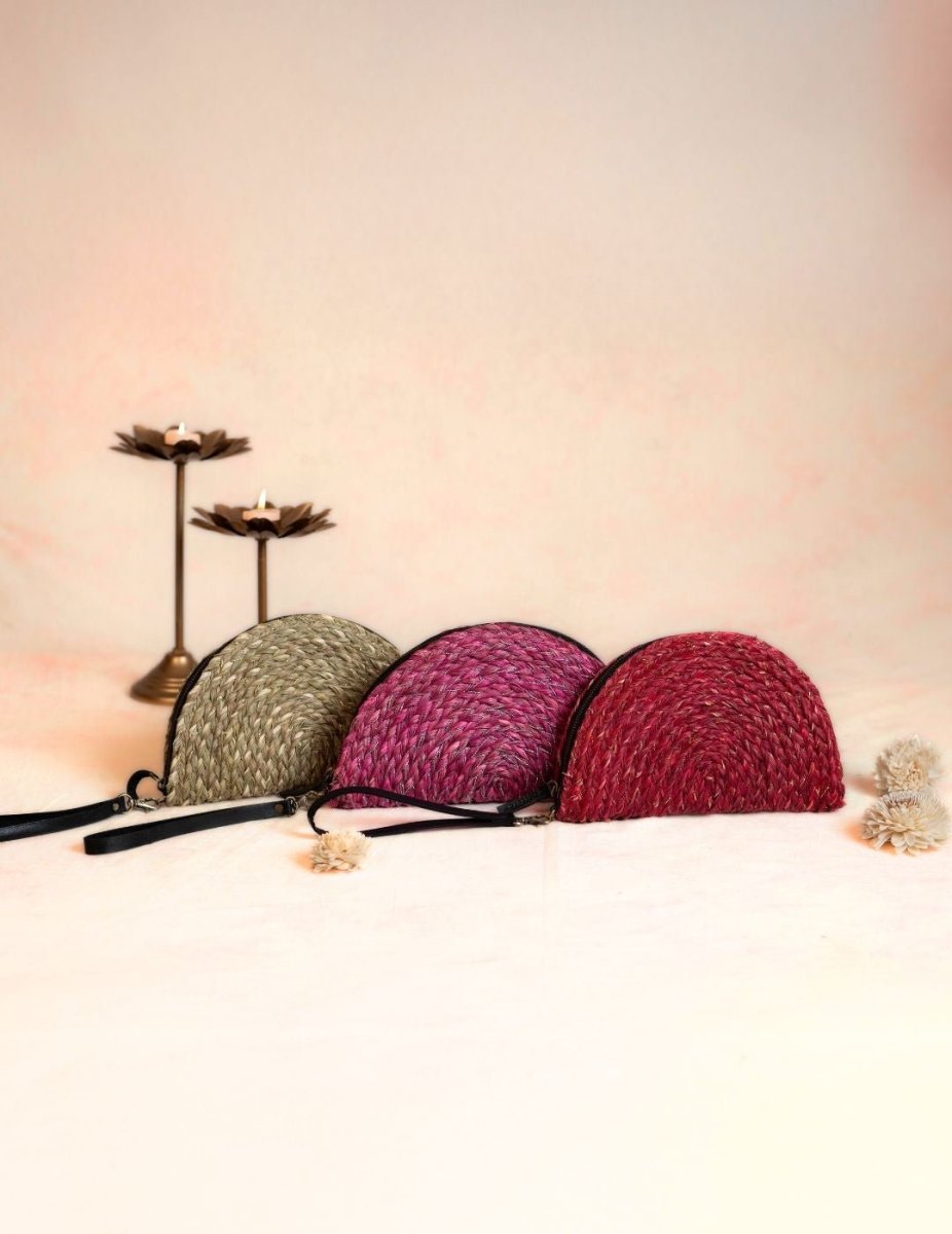 Handmade Zari Moon Clutch Pack of 3 - Kadam Haat