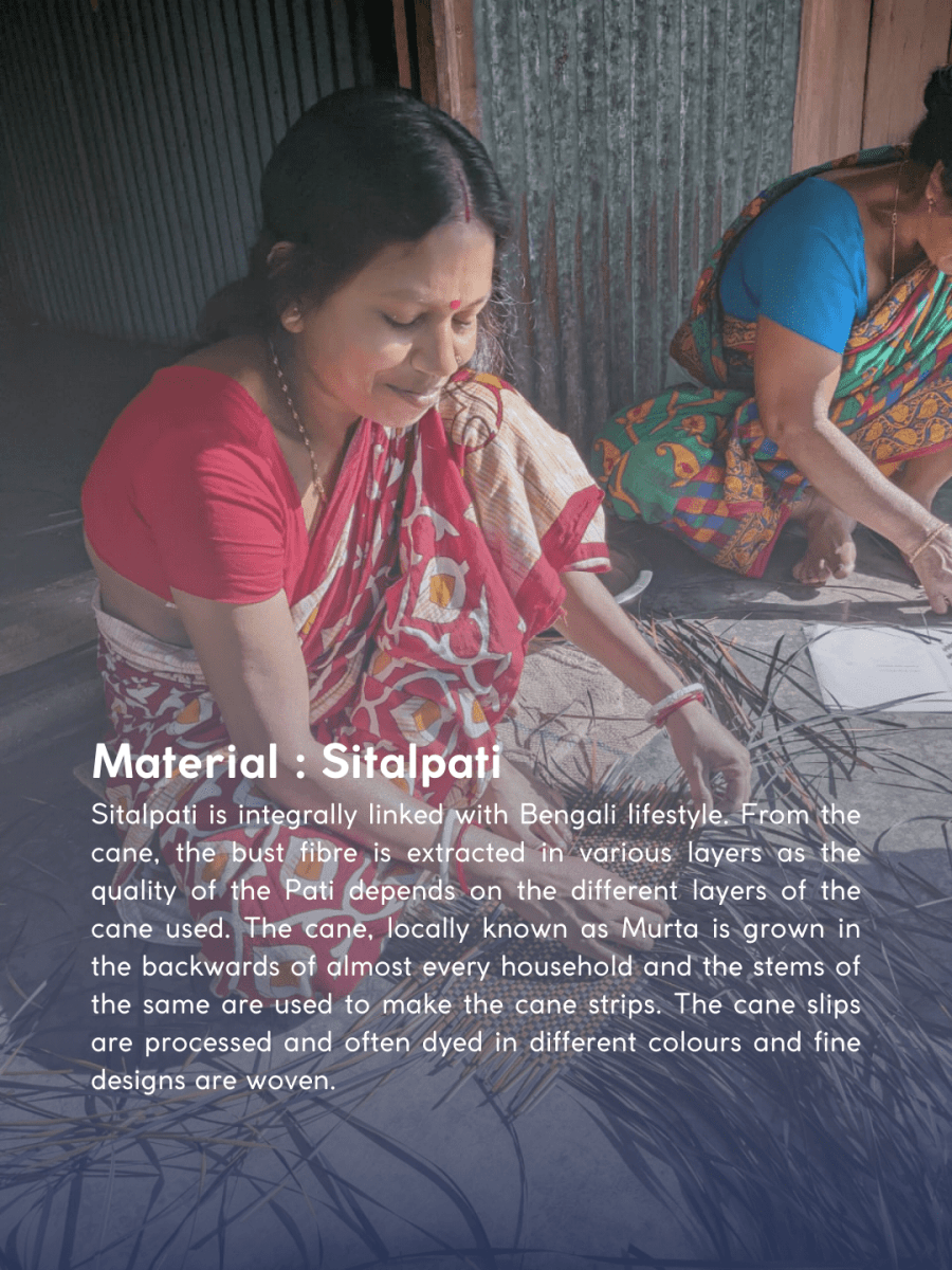 Handmade Zari Sitalpati Blueberry Gift Box - Kadam Haat