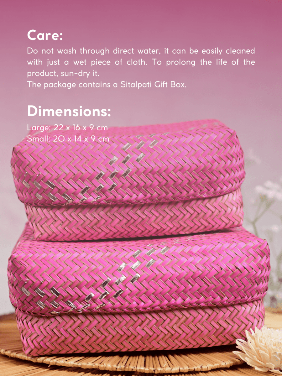 Handmade Zari Sitalpati Cherry Blossom Gift Box - Kadam Haat