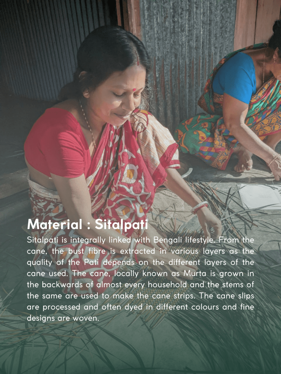 Handmade Zari Sitalpati Sage Leaf Gift Box - Kadam Haat