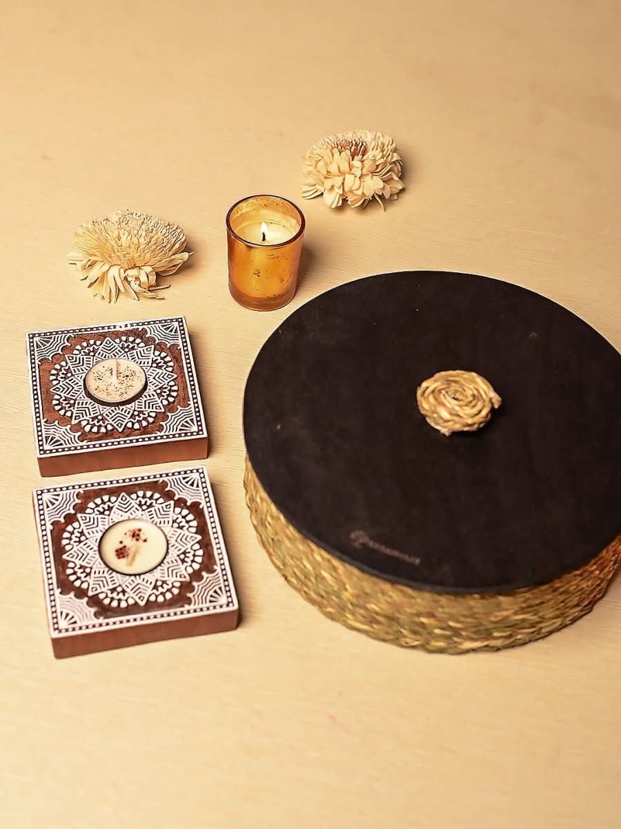 Handwoven Sabai Roti Box Diwali Hamper - Kadam Haat