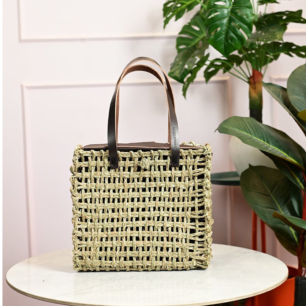 Sabai Mesh Large Luxe Carry Bag - Natural - Kadam Haat