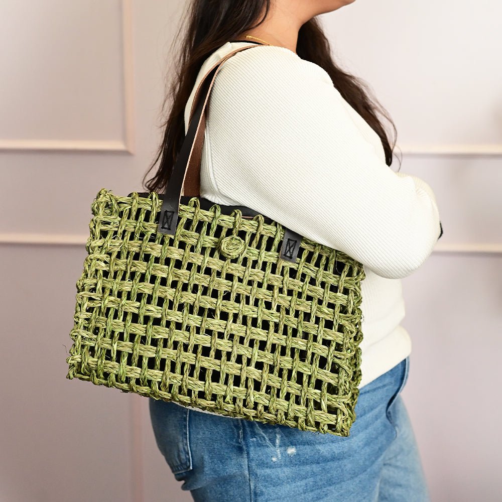 Sabai Mesh Luxe Carry Bag - Avocado - Kadam Haat