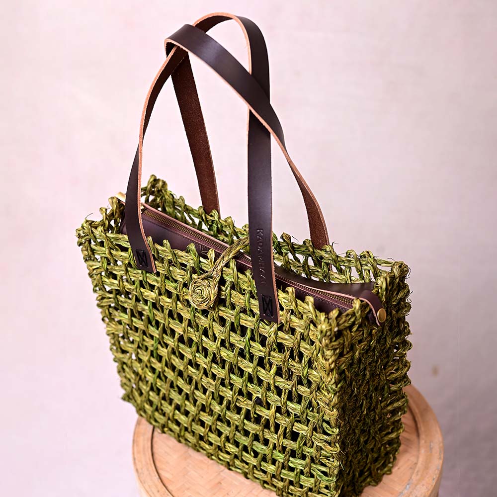 Sabai Mesh Luxe Carry Bag - Avocado - Kadam Haat