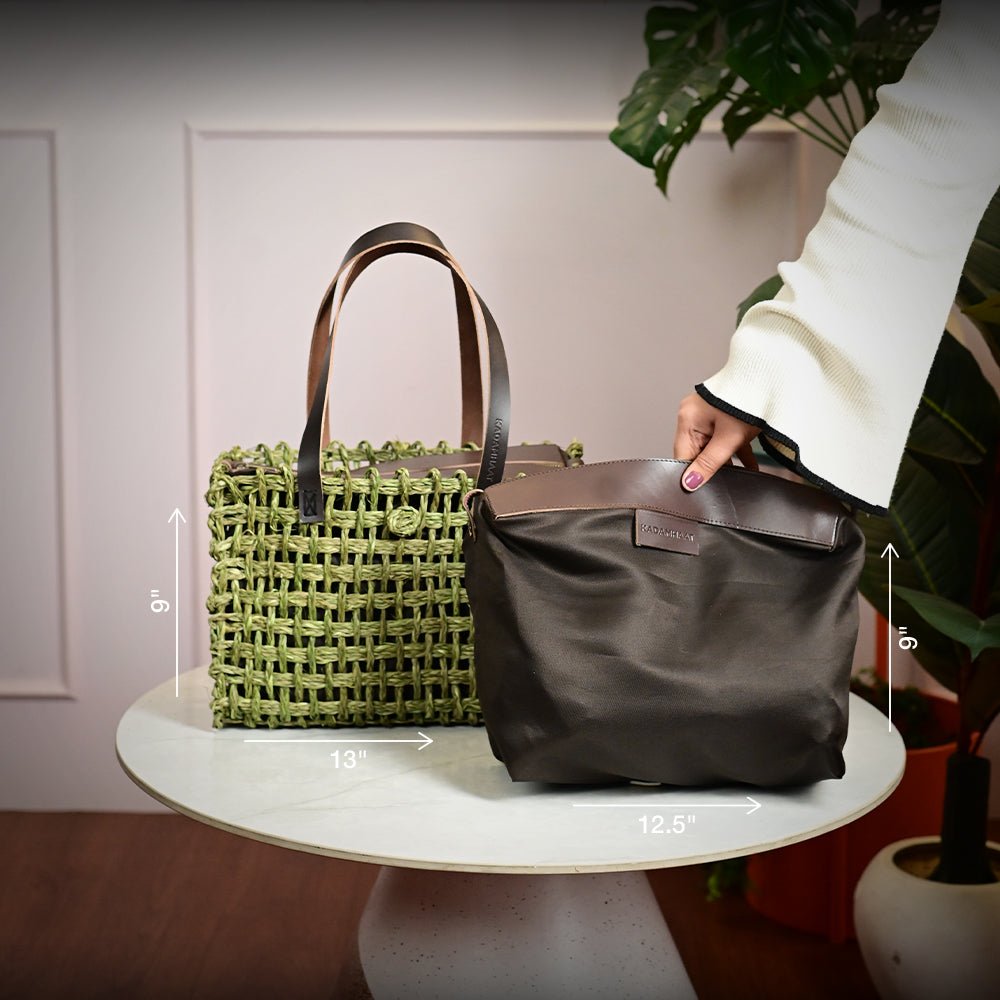Sabai Mesh Luxe Carry Bag - Avocado - Kadam Haat