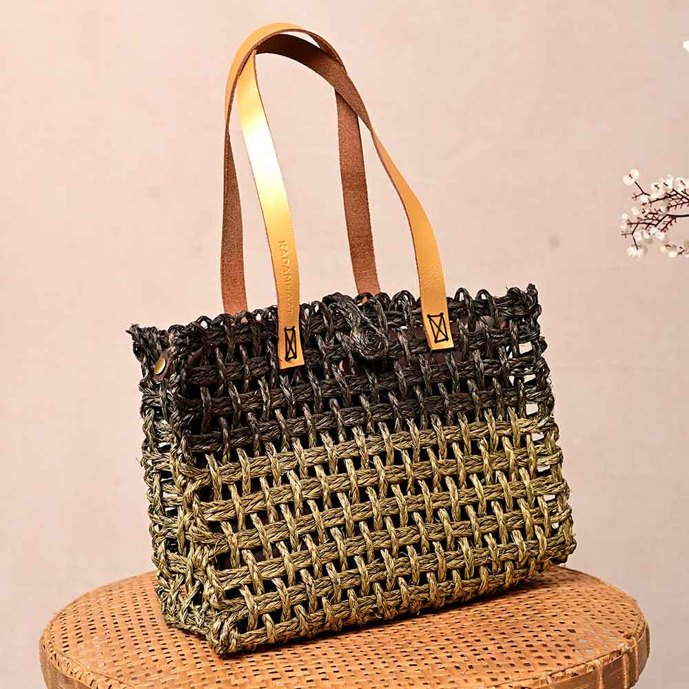 Sabai Mesh Luxe Carry Bag - Black and Gold - Kadam Haat