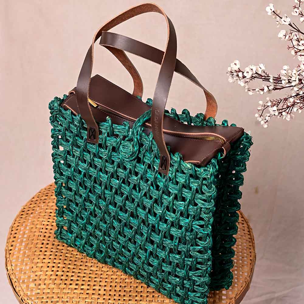Sabai Mesh Luxe Carry Bag - Green - Kadam Haat