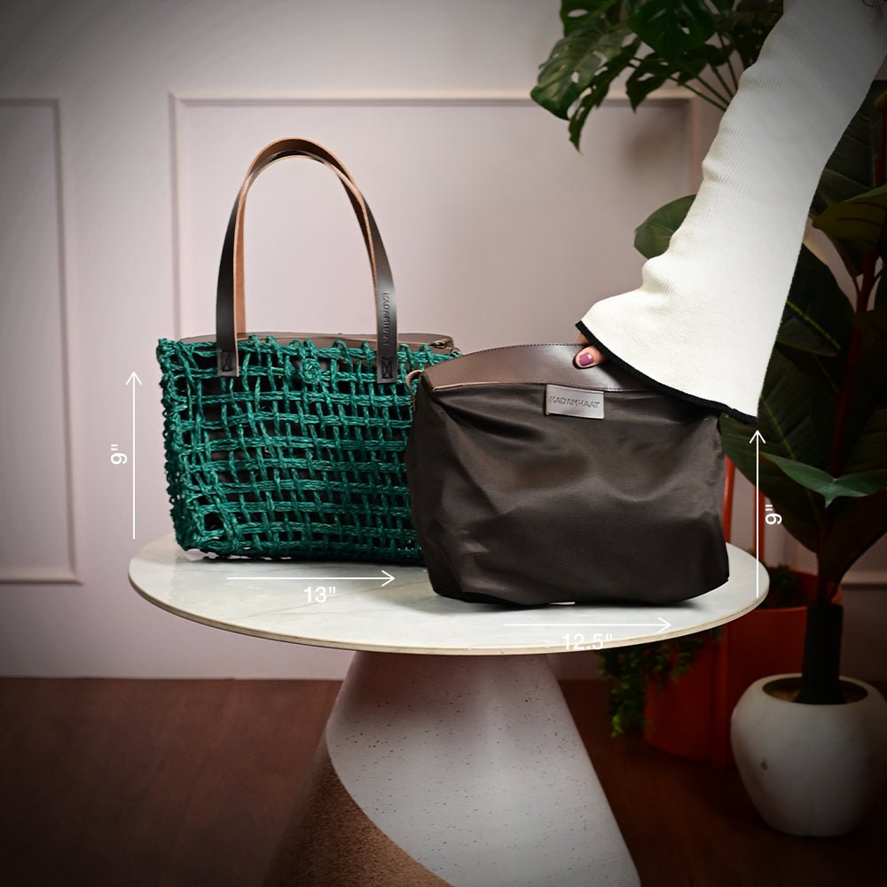 Sabai Mesh Luxe Carry Bag - Green - Kadam Haat