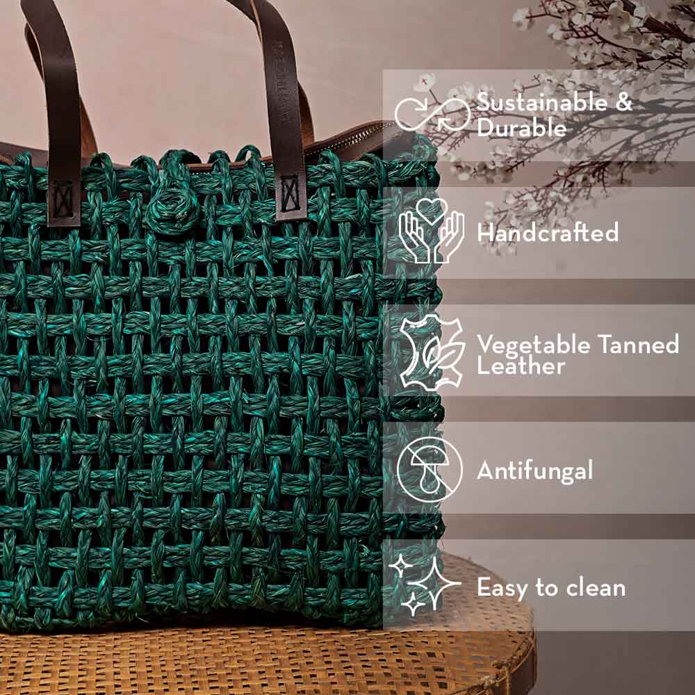 Sabai Mesh Luxe Carry Bag - Green - Kadam Haat