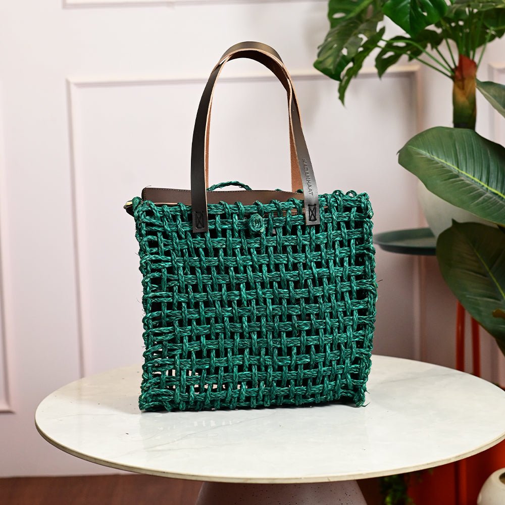 Sabai Mesh Luxe Carry Bag - Green - Kadam Haat