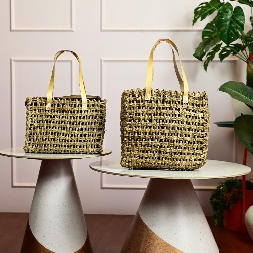 Sabai Mesh Luxe Carry Bag - Natural - Kadam Haat