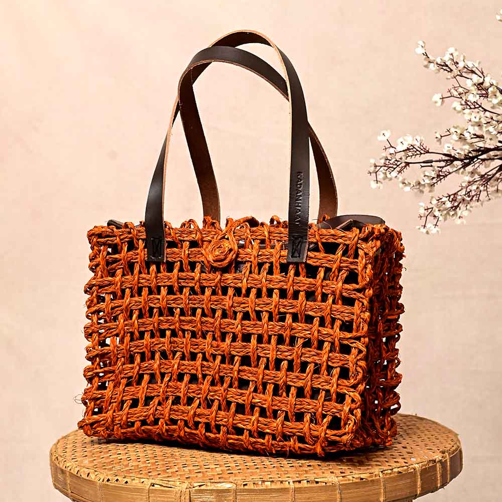 Sabai Mesh Luxe Carry Bag - Orange - Kadam Haat