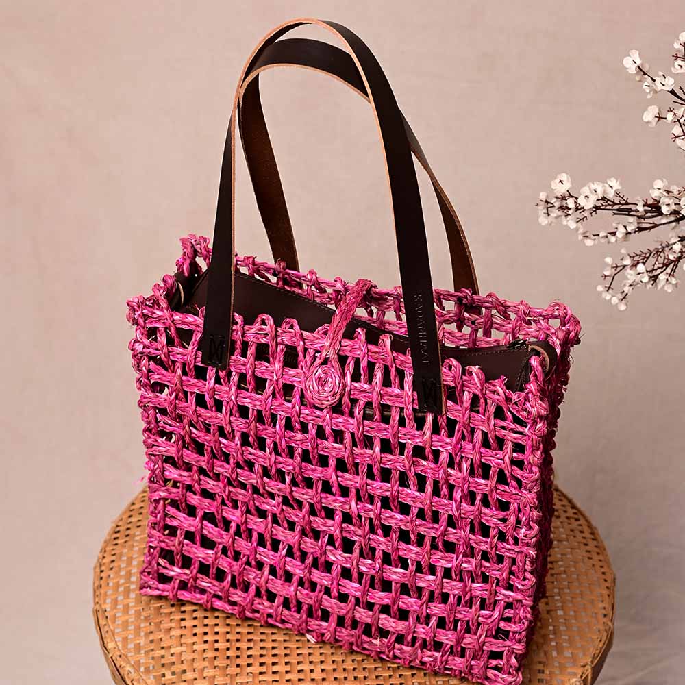 Sabai Mesh Luxe Carry Bag - Pink - Kadam Haat