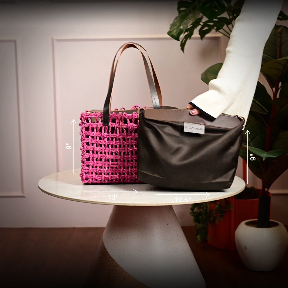 Sabai Mesh Luxe Carry Bag - Pink - Kadam Haat