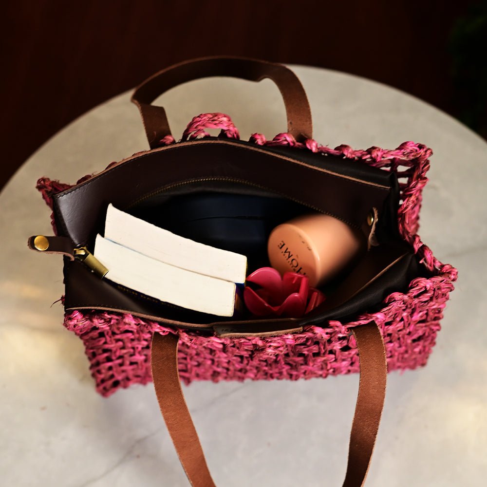 Sabai Mesh Luxe Carry Bag - Pink - Kadam Haat
